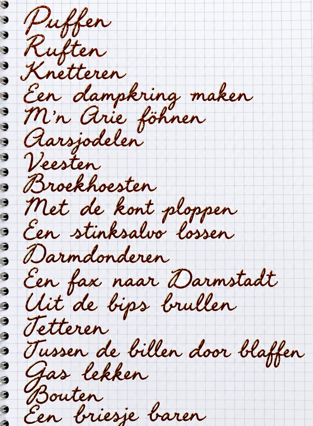 Puffen, ruften, knetteren